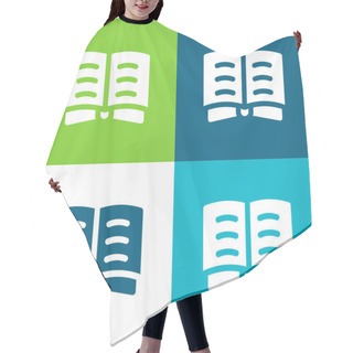 Personality  Book Flat Four Color Minimal Icon Set Hair Cutting Cape