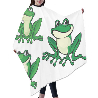 Personality  Green Cartoon Frogs Hair Cutting Cape