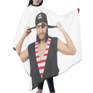 Personality  Man Pirate Isolated On The White Background Hair Cutting Cape