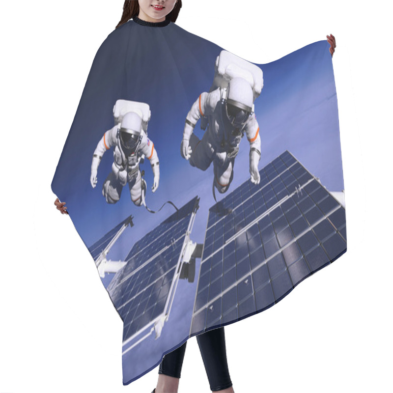 Personality  Two Astronauts In Outer Space Hair Cutting Cape