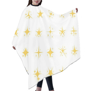 Personality  Sparkling Stars. Shiny Sparks, Glitter Light Star And Sparkle Elements Vector Set Hair Cutting Cape