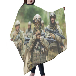 Personality  Soldier Stands With Arms And Looks Forward Hair Cutting Cape