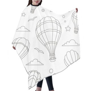 Personality  Seamless Pattern Of Hot Air Balloons On The Sky Hair Cutting Cape