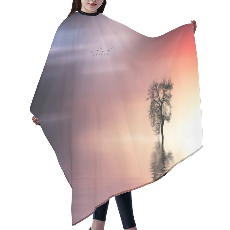 Personality  Solitude Tree With Birds Hair Cutting Cape