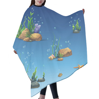 Personality  Kit Of The Underwater World With Shell, Seaweed, Starfish, Stones Hair Cutting Cape