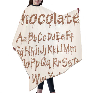Personality  Dark Chocolate Alphabet On A White Background. Hair Cutting Cape
