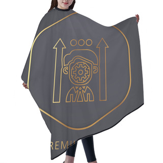 Personality  Boosting Potential Golden Line Premium Logo Or Icon Hair Cutting Cape