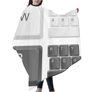 Personality  White And Black Computer Keys. Hair Cutting Cape