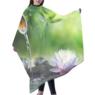 Personality  Zen Garden With Massage Stones And Waterlily Hair Cutting Cape
