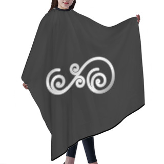 Personality  Asymmetrical Floral Design Of Spirals Silver Plated Metallic Icon Hair Cutting Cape