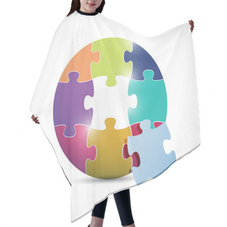 Personality  Colorful Circle Puzzle Illustration Design Hair Cutting Cape