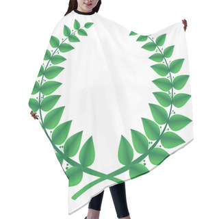 Personality  Green Laurel Wreath Isolated, Vector Hair Cutting Cape