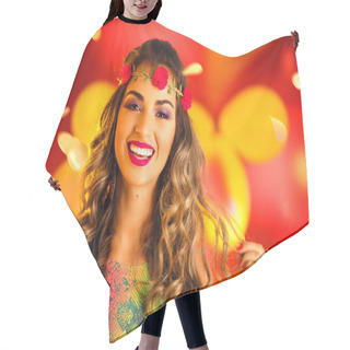 Personality  Woman Dressed For Carnival Night Hair Cutting Cape