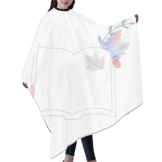 Personality  Open Book With Autumn Leaves, A Vector Graphics Hair Cutting Cape