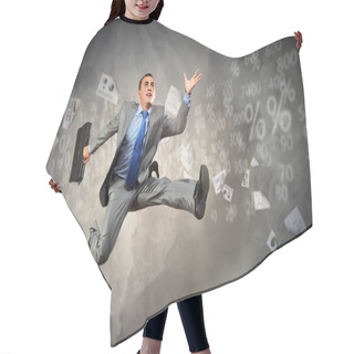 Personality  Image Of Running Businessman Hair Cutting Cape