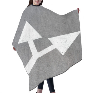 Personality  White Painted Arrows On Asphalt Road Hair Cutting Cape