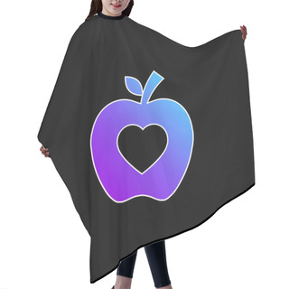 Personality  Apple Silhouette With Heart Shape Blue Gradient Vector Icon Hair Cutting Cape