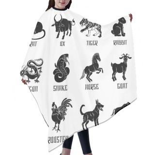 Personality  Chinese Zodiac Animal Icons Hair Cutting Cape