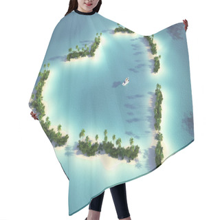Personality  Aerial View Of Heart-shaped Island Hair Cutting Cape