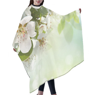 Personality  Beautiful Snowdrops On Green Background Hair Cutting Cape