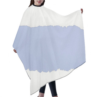 Personality  Tattered White Textured Paper With Copy Space On Blue Background  Hair Cutting Cape