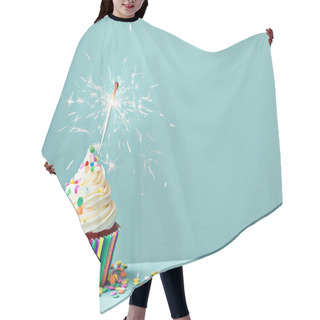 Personality  Celebration Cupcake With Sparkler Hair Cutting Cape