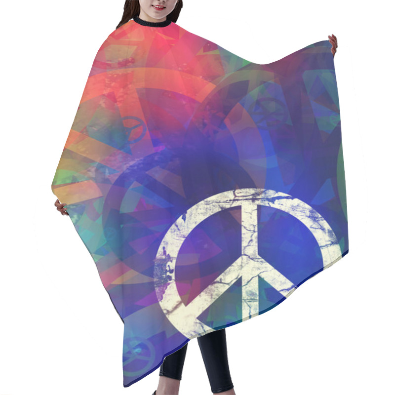 Personality  Abstract textured collage - Peace Background hair cutting cape
