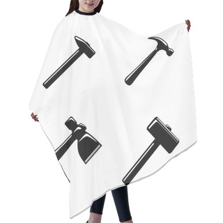 Personality  Hammer Icons Set Hair Cutting Cape