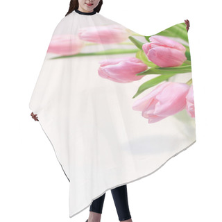 Personality  Beautiful Pink Tulips In The Vase Hair Cutting Cape