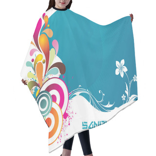 Personality  Colorful Artwork With Wave Pattern Hair Cutting Cape