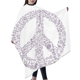 Personality  Peace Symbol On White Background Hair Cutting Cape