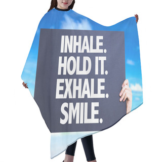 Personality  Inhale Hold It Exhale Smile Card Hair Cutting Cape