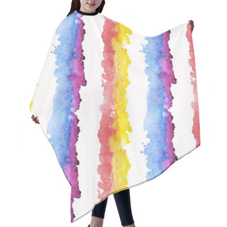 Personality  Watercolor Colourful Stripes Hair Cutting Cape