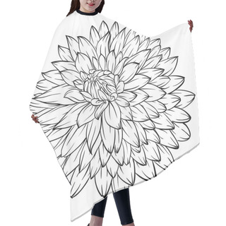 Personality  Black And White Dahlia Flower Isolated Hair Cutting Cape