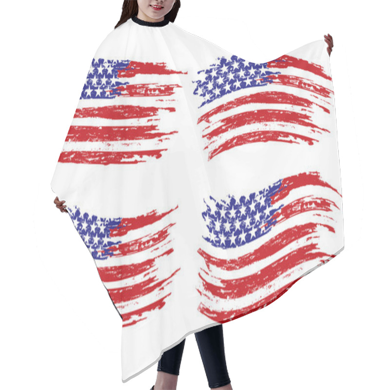 Personality  Set of four USA flags hair cutting cape