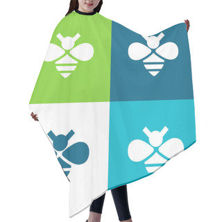 Personality  Bee Flat Four Color Minimal Icon Set Hair Cutting Cape
