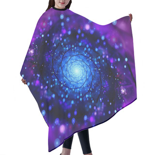 Personality  Magical Glowing Mandala In Space Fractal With Particles Hair Cutting Cape