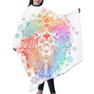 Personality  A Beautiful Lion. Vector Illustration For A Postcard Or A Poster, Print For Clothes. Hair Cutting Cape