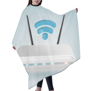Personality  Wireless Router. Vector Illustration Hair Cutting Cape