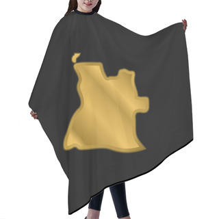 Personality  Angola Gold Plated Metalic Icon Or Logo Vector Hair Cutting Cape