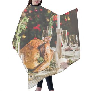 Personality  Roasted Turkey On Holiday Table Hair Cutting Cape
