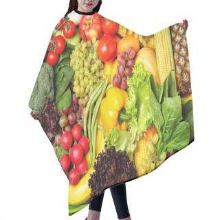 Personality  Fruits And Vegetables Background Hair Cutting Cape