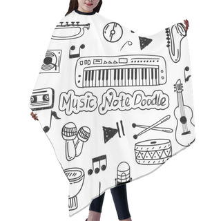Personality  Set Of Music Doodle Vector Hair Cutting Cape
