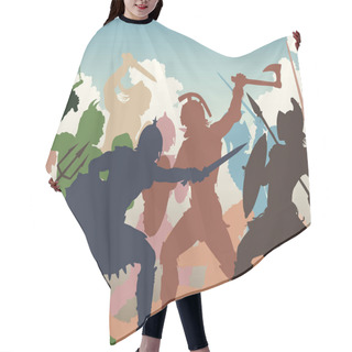 Personality  Battle Melee Illustration Hair Cutting Cape