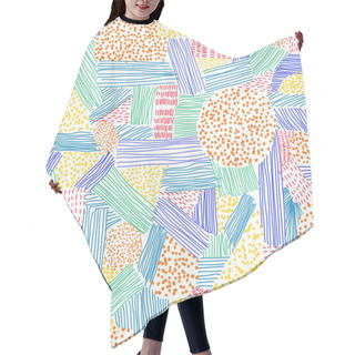 Personality  Seamless Pattern With Colorful Strokes And Dots On The White Background Hair Cutting Cape