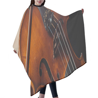 Personality  Close Up Of Professional Violin And Bow, Panoramic Concept Hair Cutting Cape