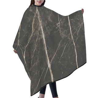 Personality  Background With Black, Polished Marble With White Streaks, Top View Hair Cutting Cape