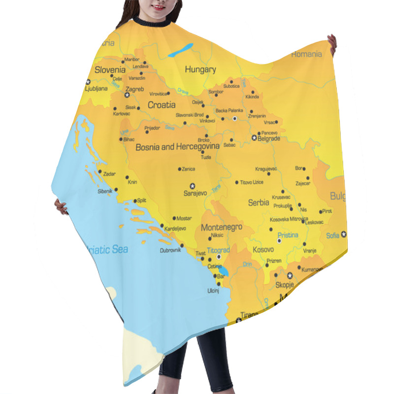 Personality  Balkan Map Hair Cutting Cape