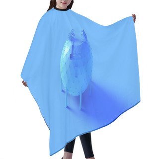 Personality  Blue Moon Base Geo Dome Structure 3d Illustration 3d Render Hair Cutting Cape