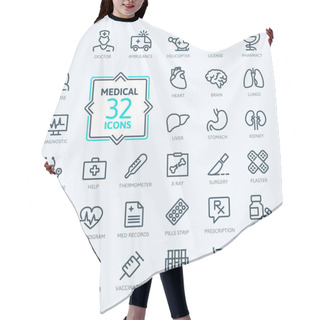 Personality  Outline Web Icon Set - Medicine And Health Symbols Hair Cutting Cape
